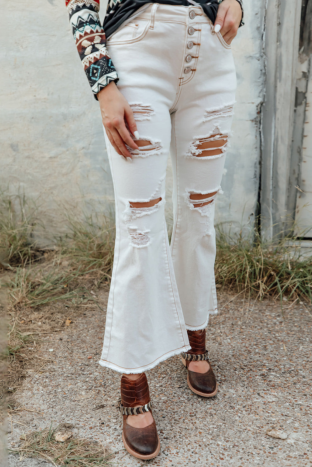Flare Jeans for Women Light Washed Fly