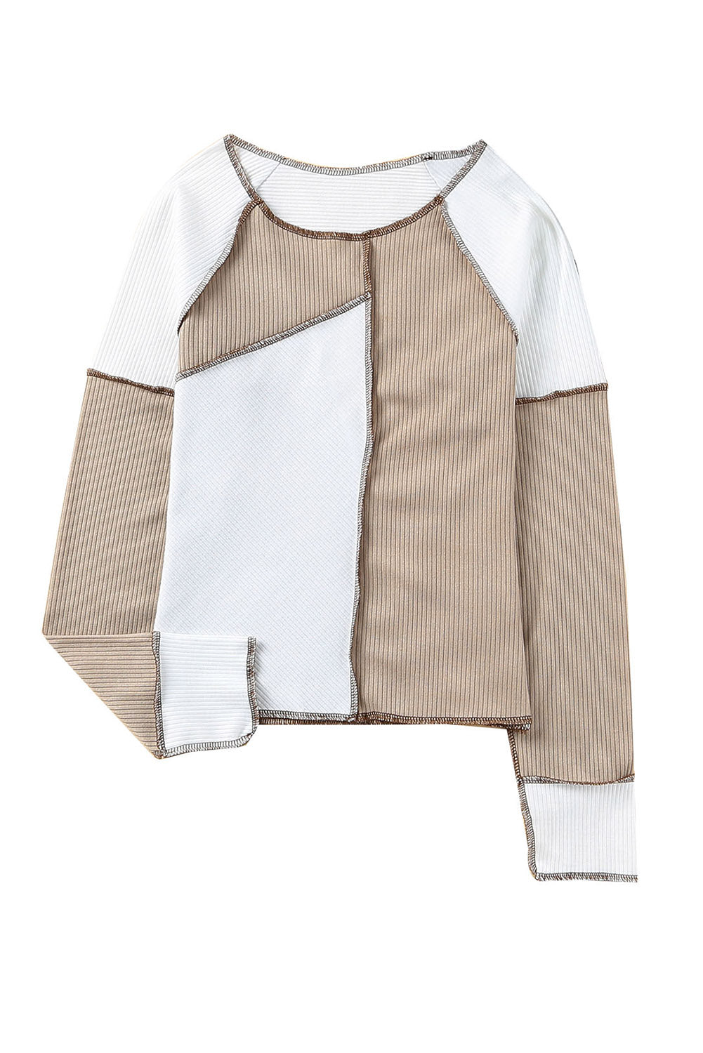 Women's Irregular Seaming Trim Rib Knit Top