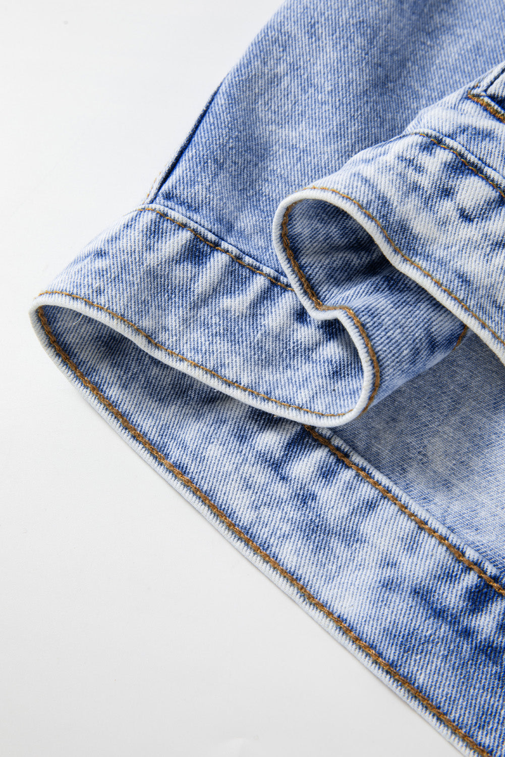 Retro Washed Flap Pockets Denim Jacket in Beau Blue