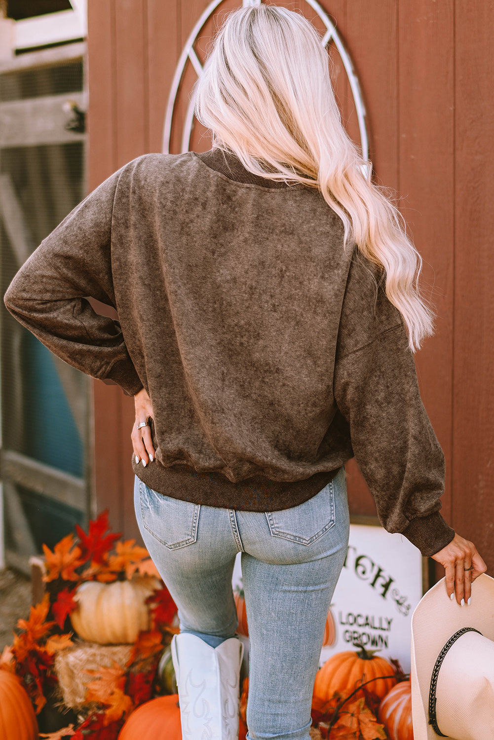 Women's Graphic Sweatshirt Featuring Let's Get Smashed Pumpkin