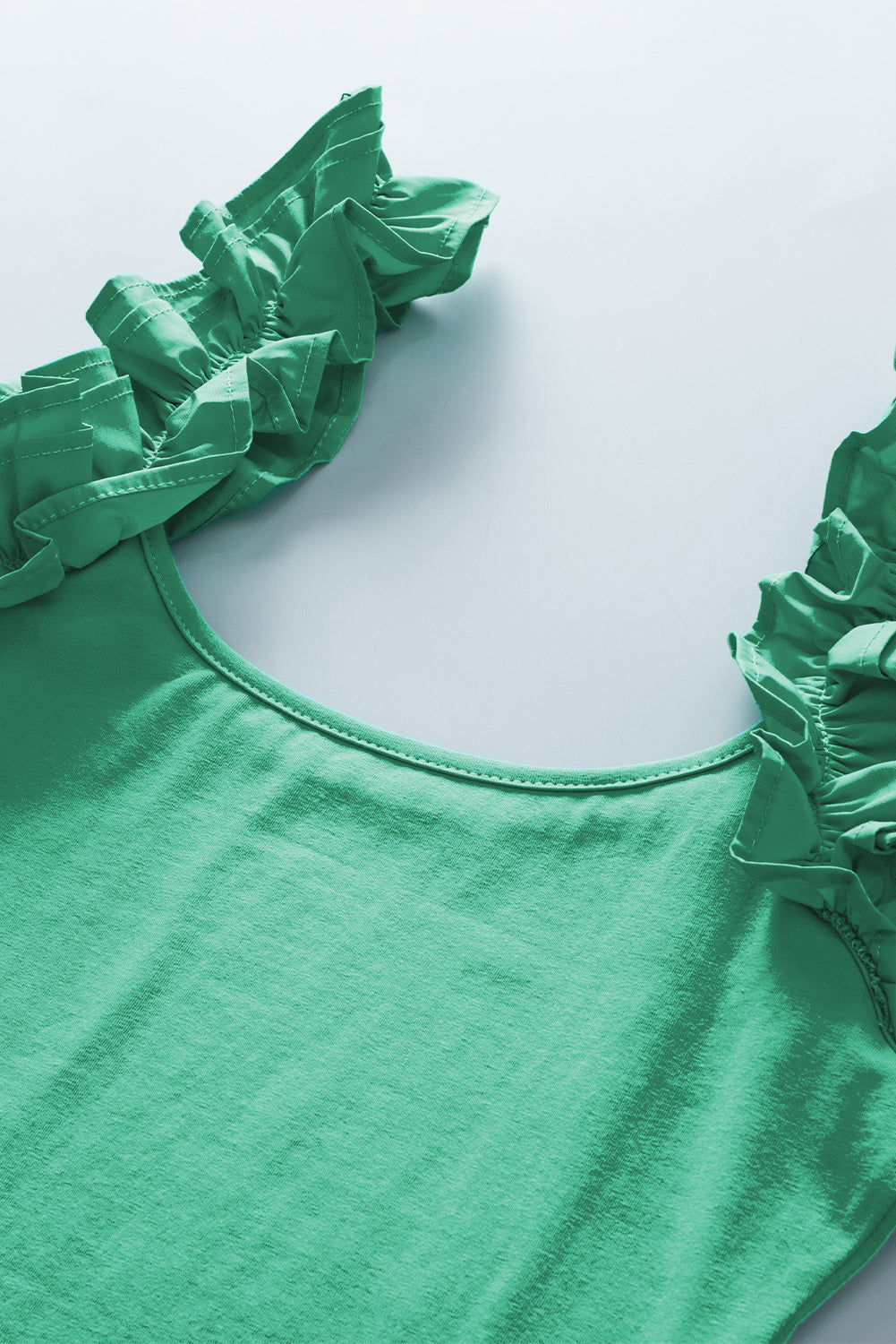 Women's Tank Top with Slim Ruffle-Trimmed Wide Straps Everyday Style