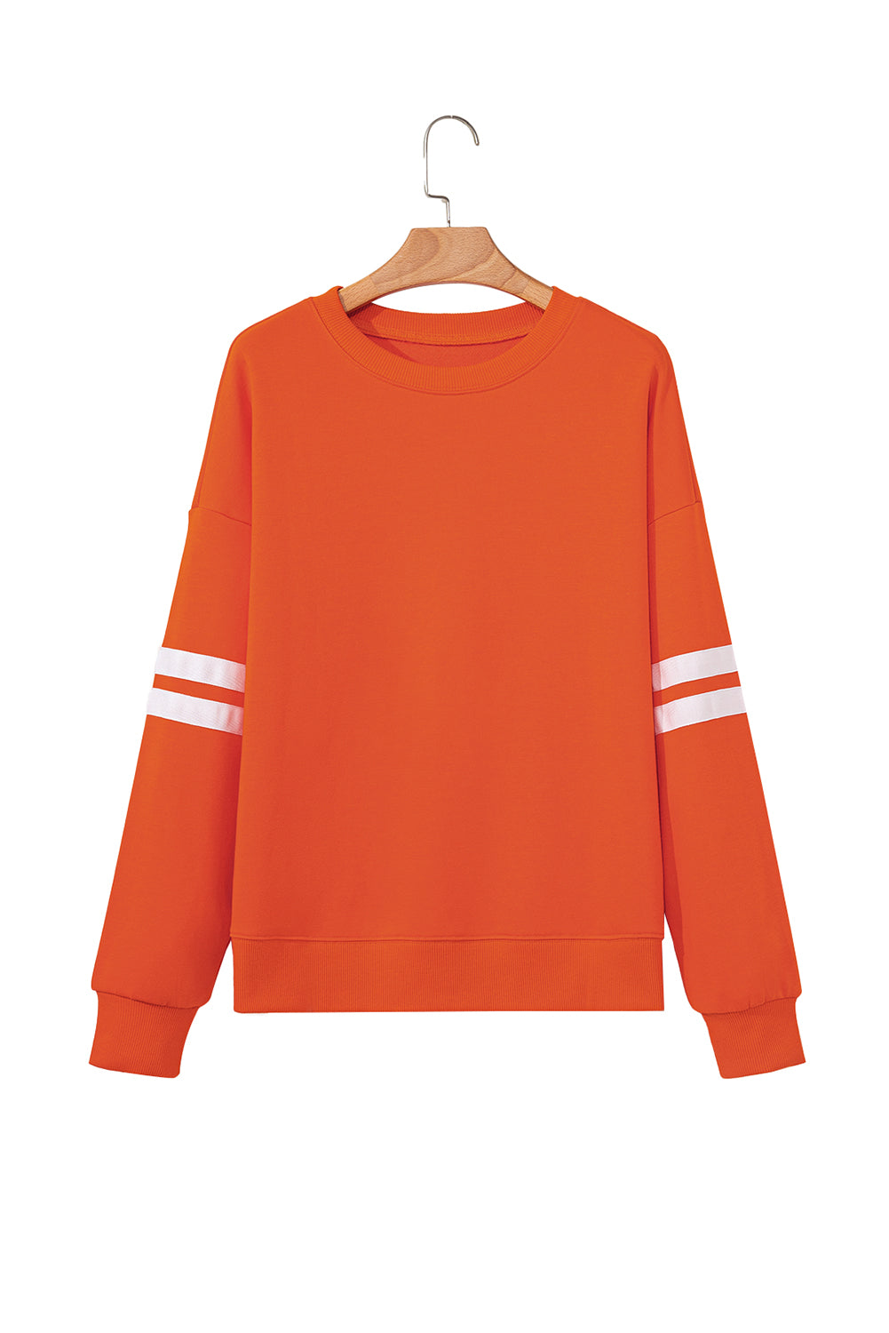 Detail Varsity Striped Drop-Shoulder Roomy Sweatshirt
