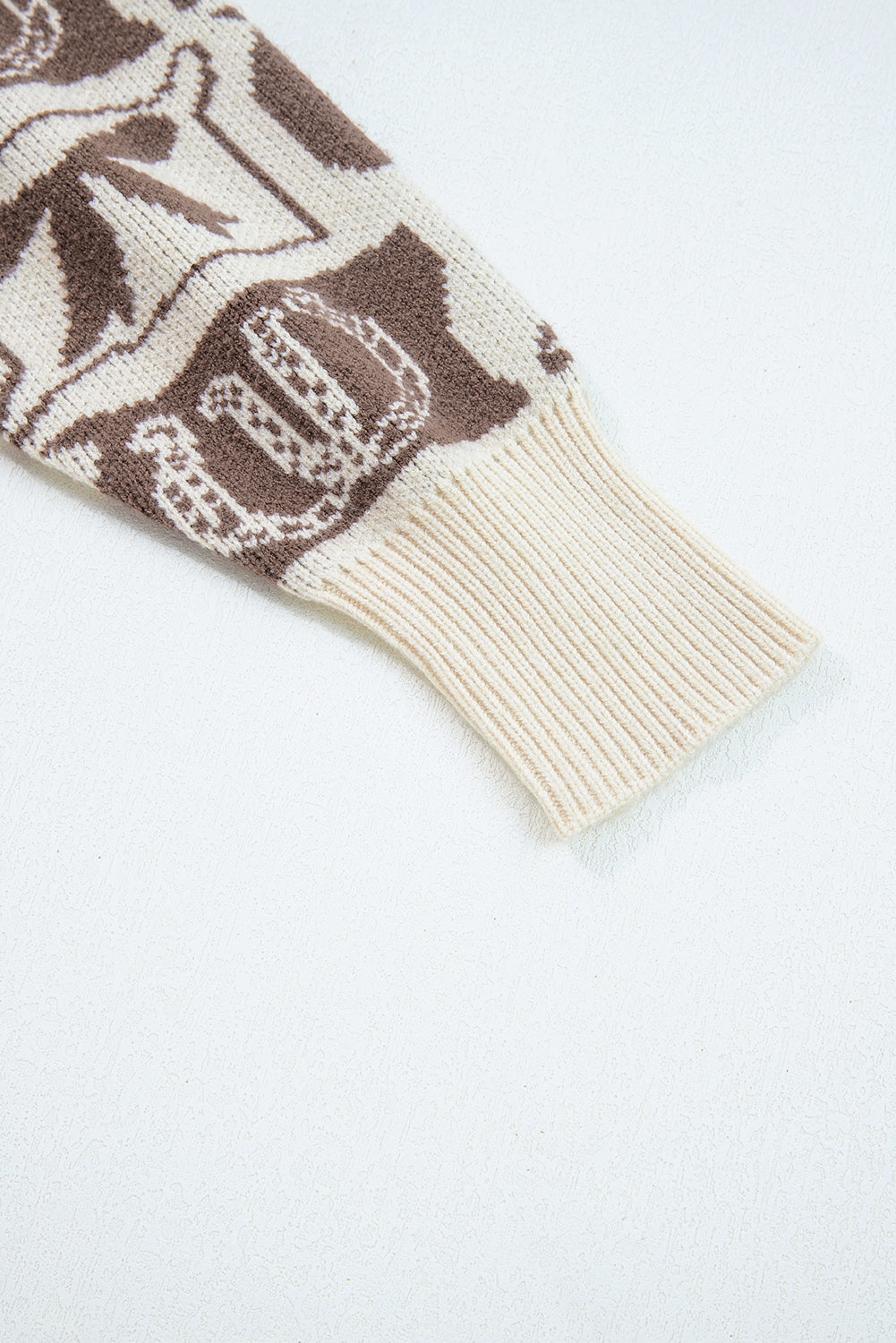Horseshoes Bows & Pattern Western Fashion Print Knit Top