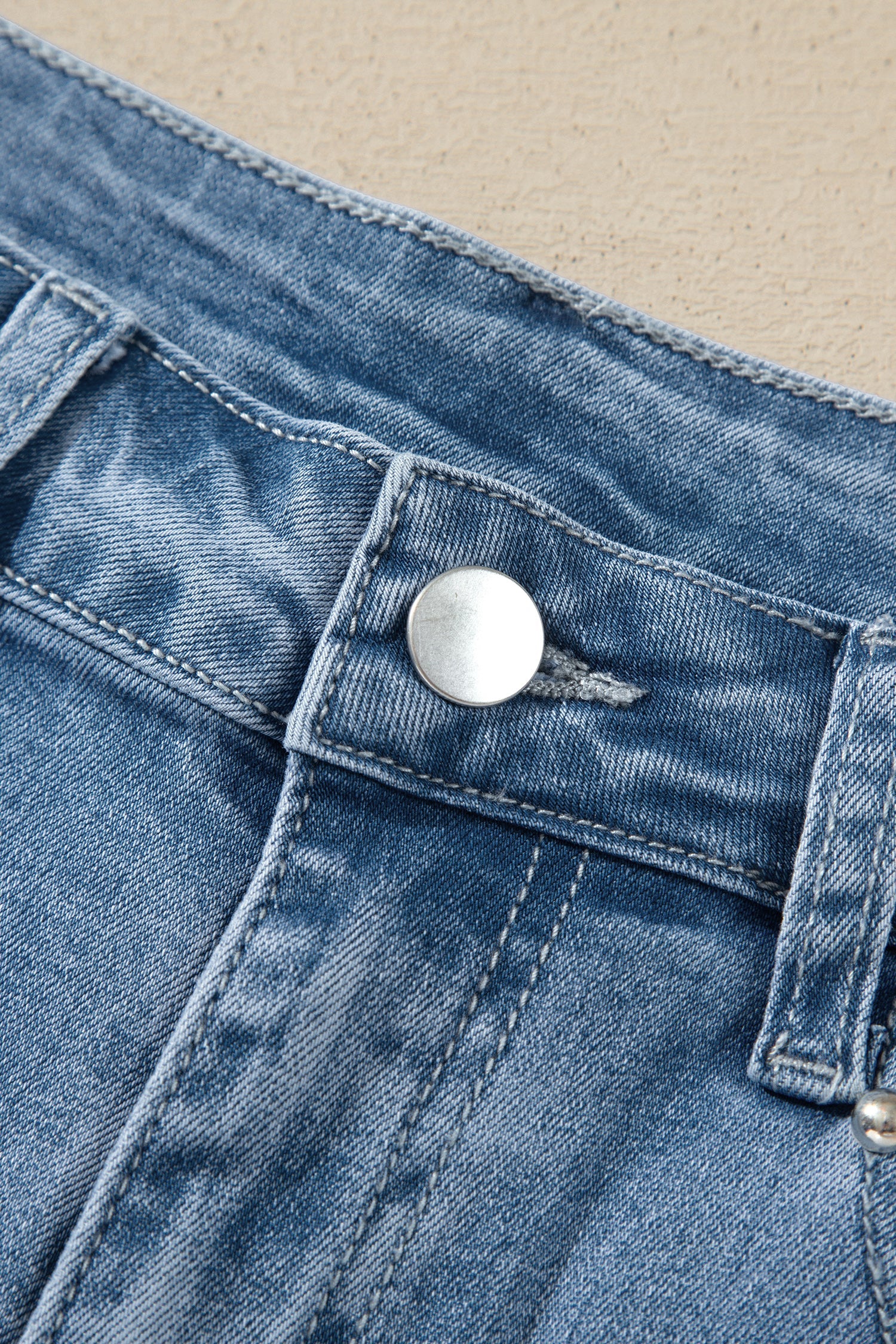 Dusk Blue Side Seam Rivet Detail Ankle Length Everyday Jeans