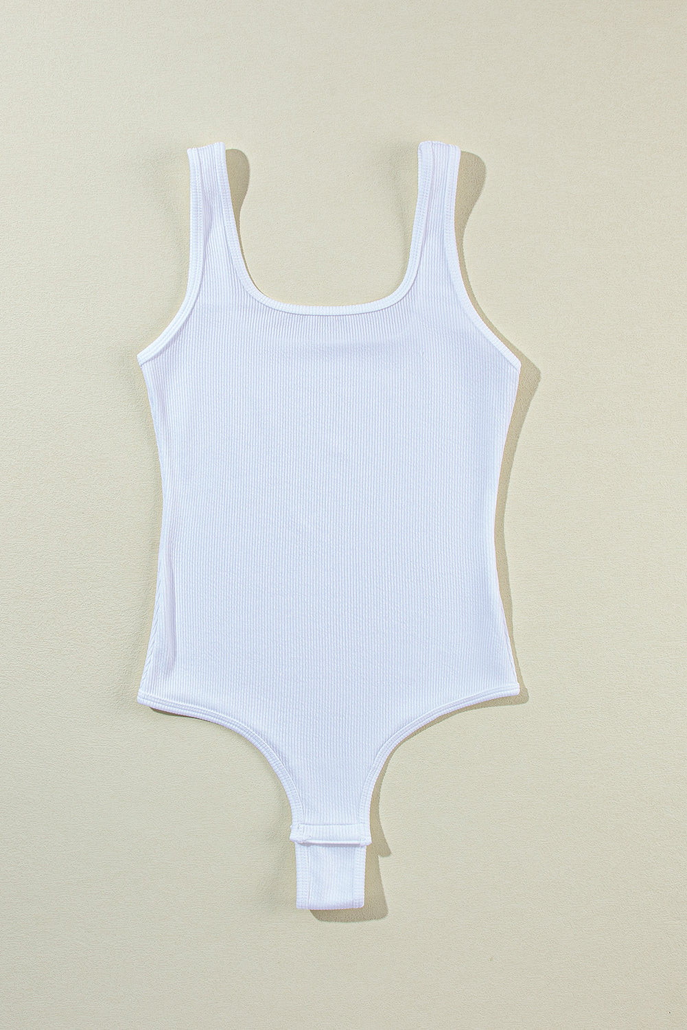 Women's Bodysuit Featuring Knitted Sleeveless Rib-Knitted