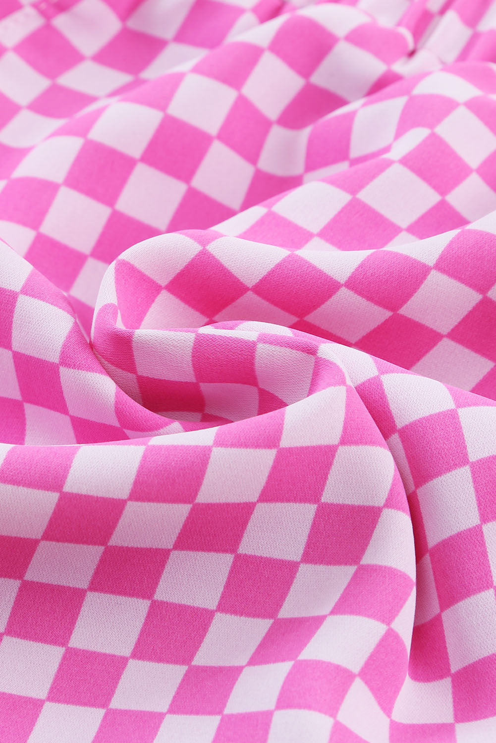 Women's Shorts Featuring Pink Plaid High Waisted Athletic