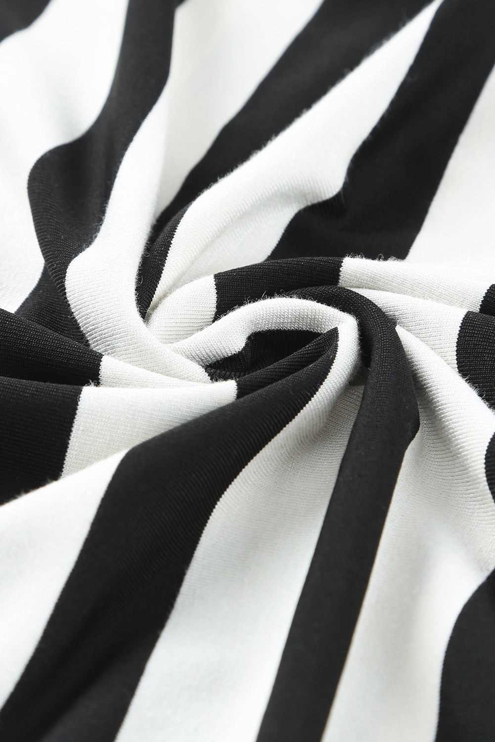 V-Neck Stripe Print Maxi Dress with Side Splits in Black