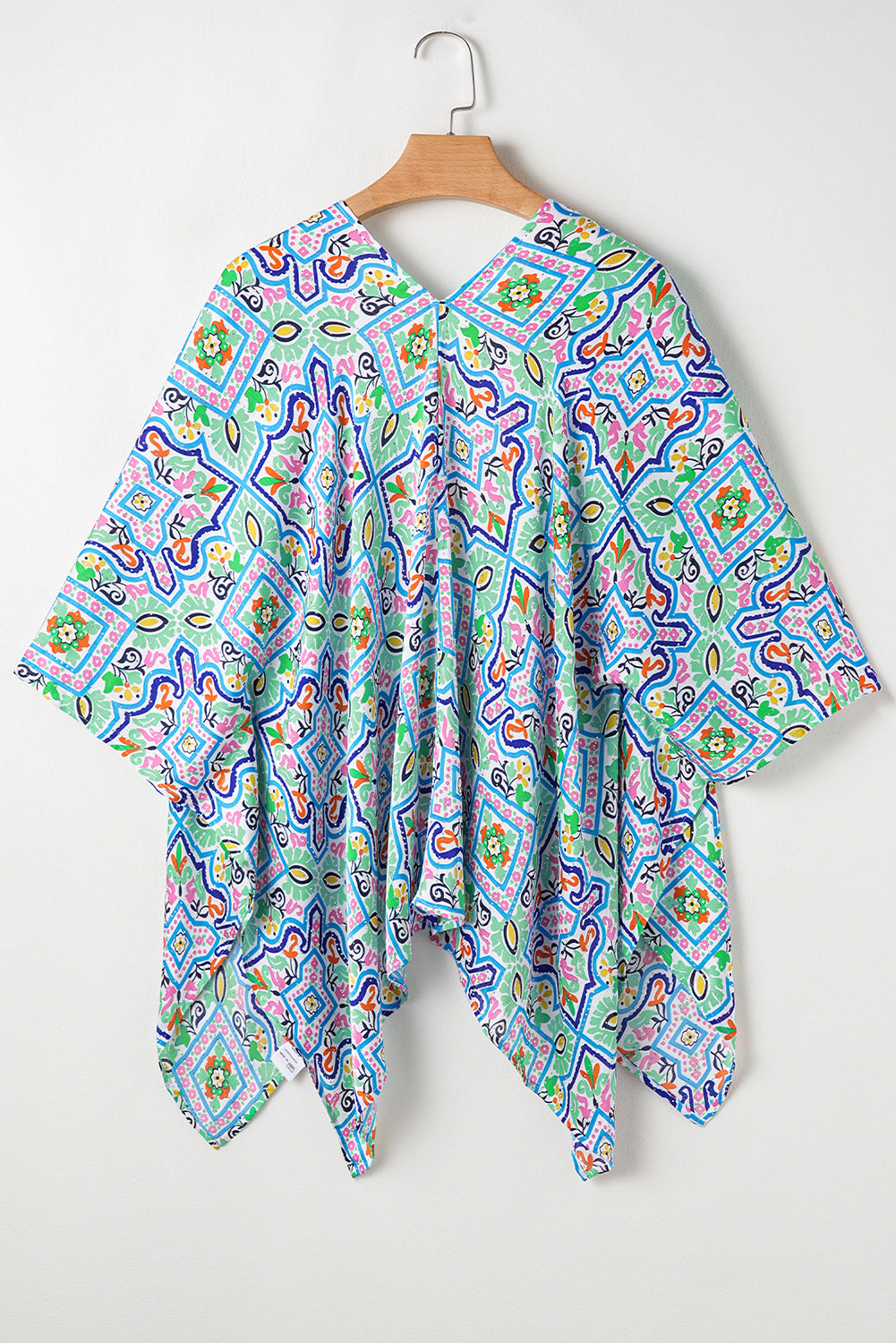 Boho Floral Printed Rhinestone Kimono