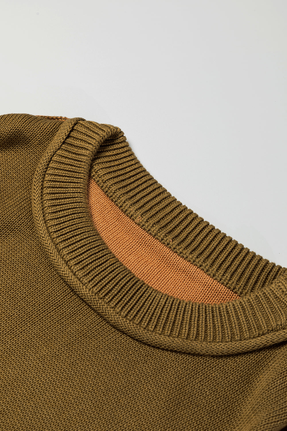 Colorblock Bishop Sleeve Ribbed Trim Sweater