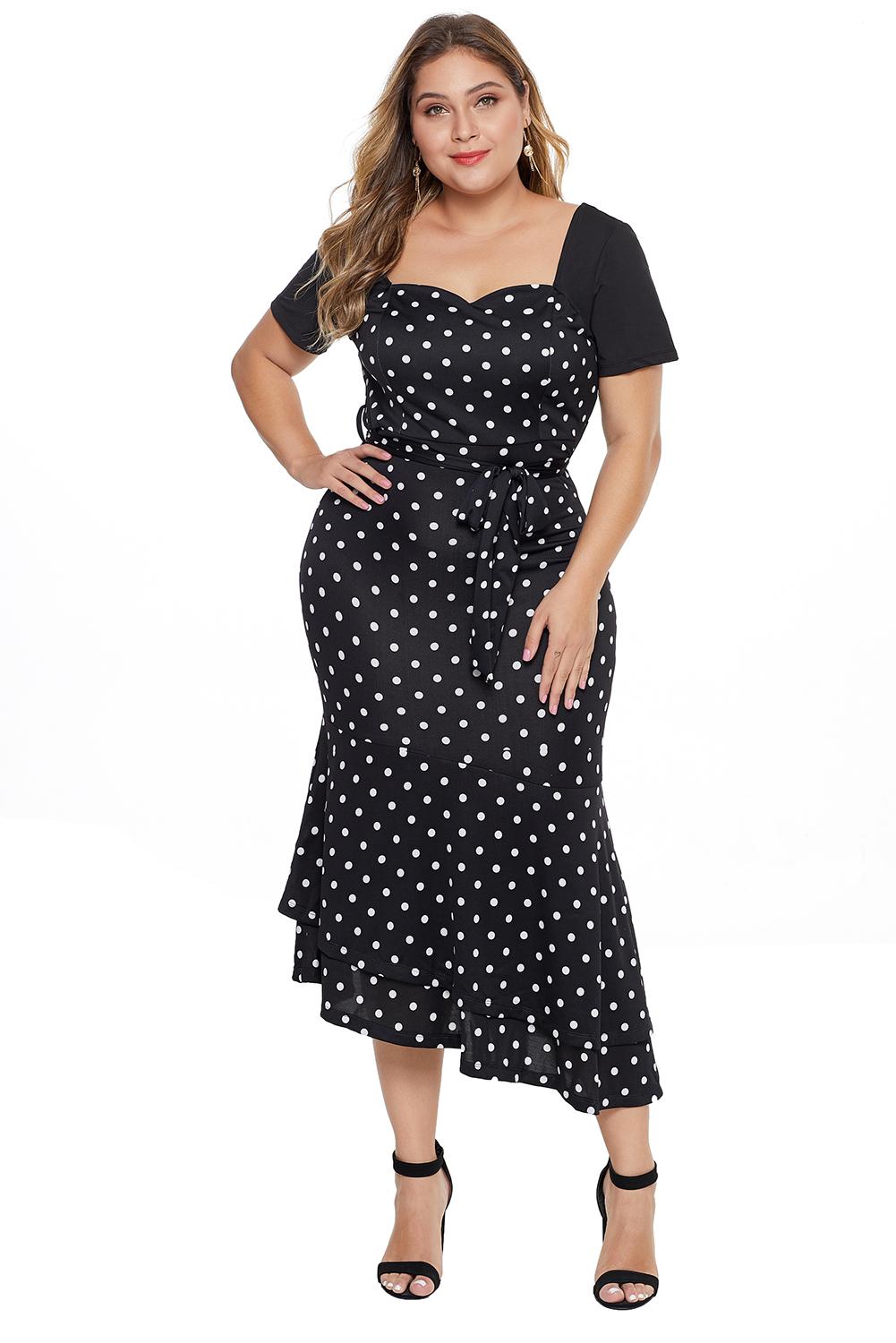 Dolly Flare Polka-Dot Dress