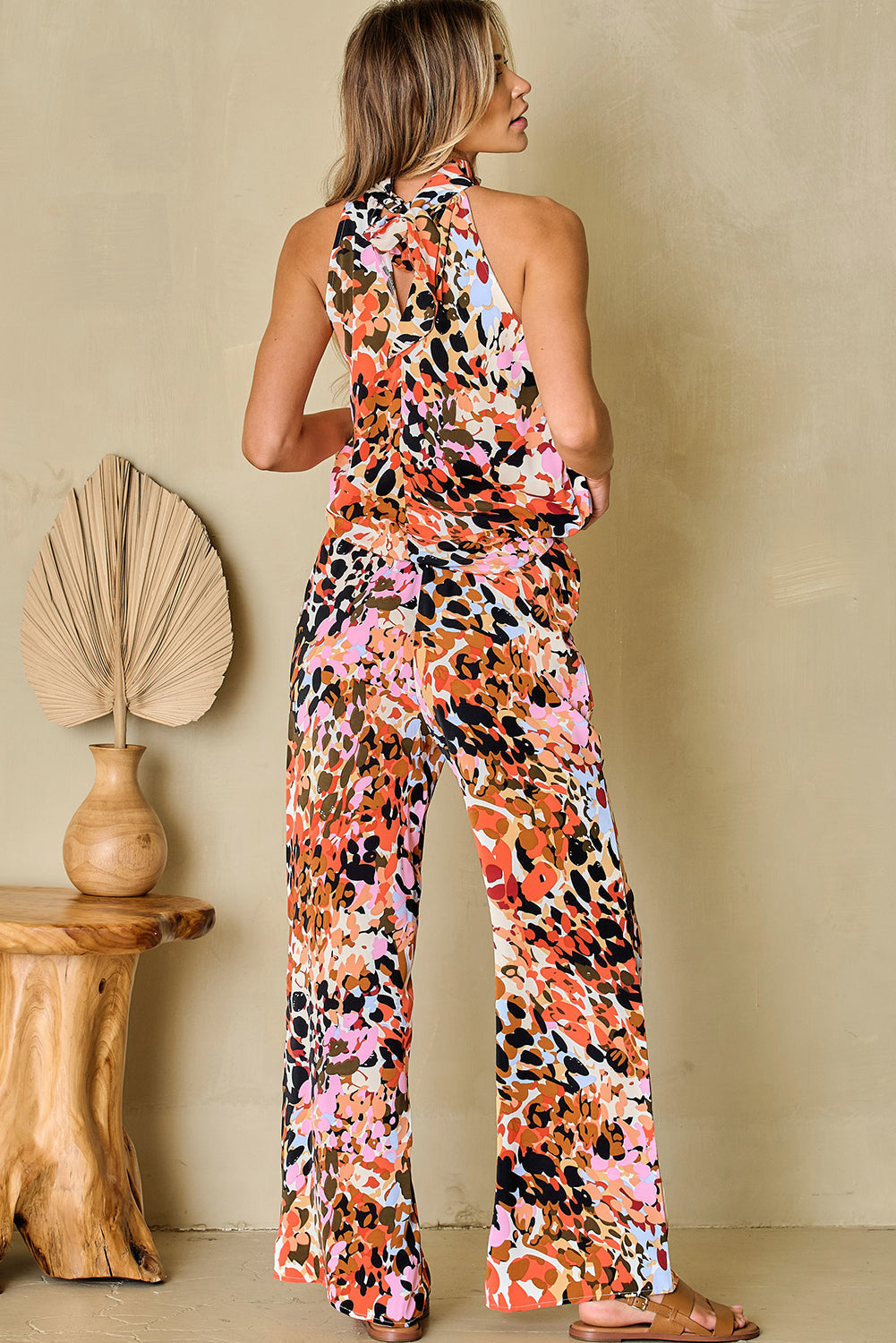 Pants Set for Women Top and Halter Tank