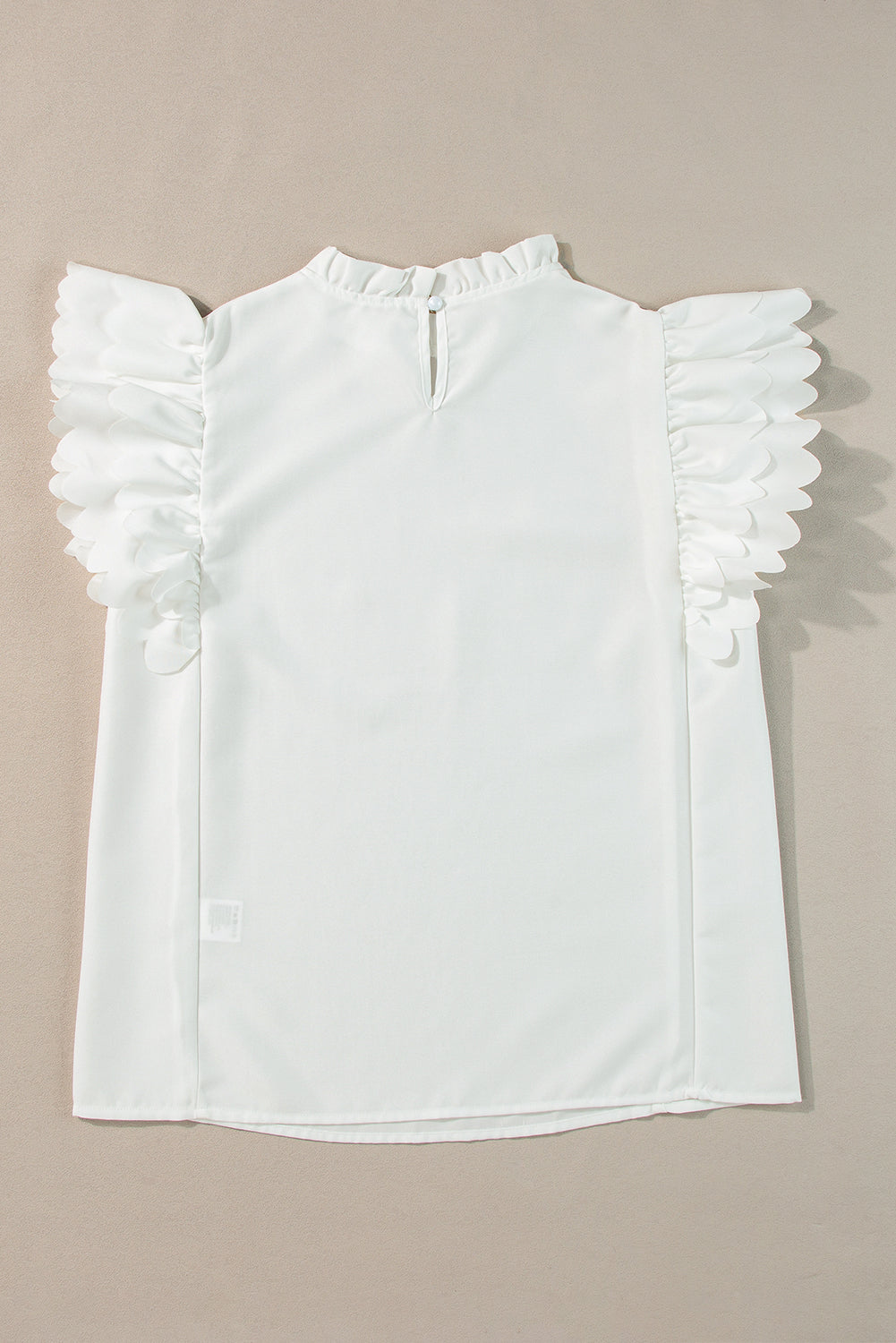 Women's Scalloped Ruffle-Trimmed Solid Color Top