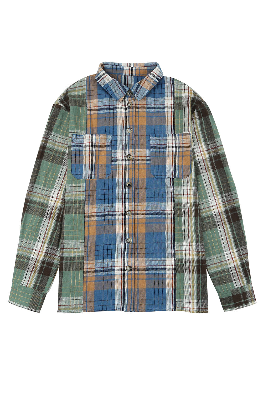 Shacket for Women Chest-Pocket Detail Button Up Plaid