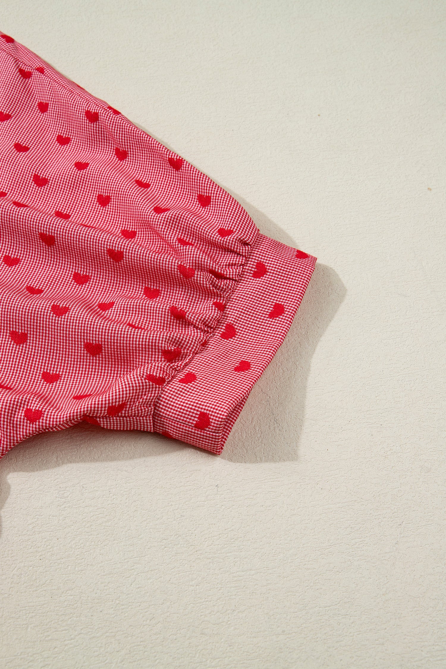 Shape Print Heart Print Half Sleeve Loose Valentine Shirt