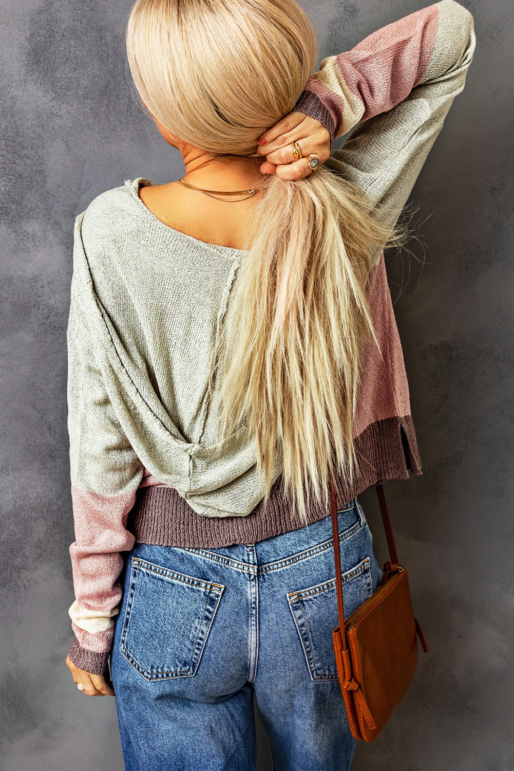 Women's Hooded Sweater Featuring Knitted Kangaroo
