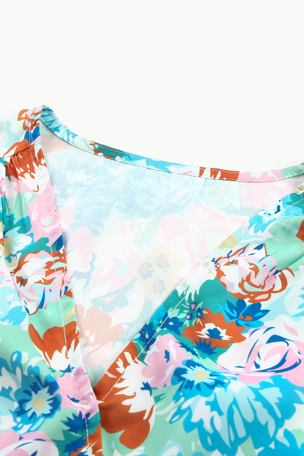Bodysuit for Women Floral-Print Print Wrap
