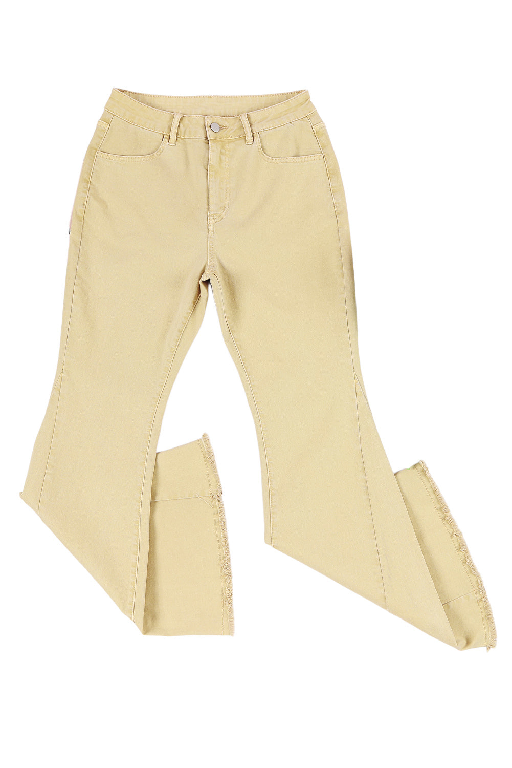Women's Jeans Featuring Raw Edge Mid Waist Flared