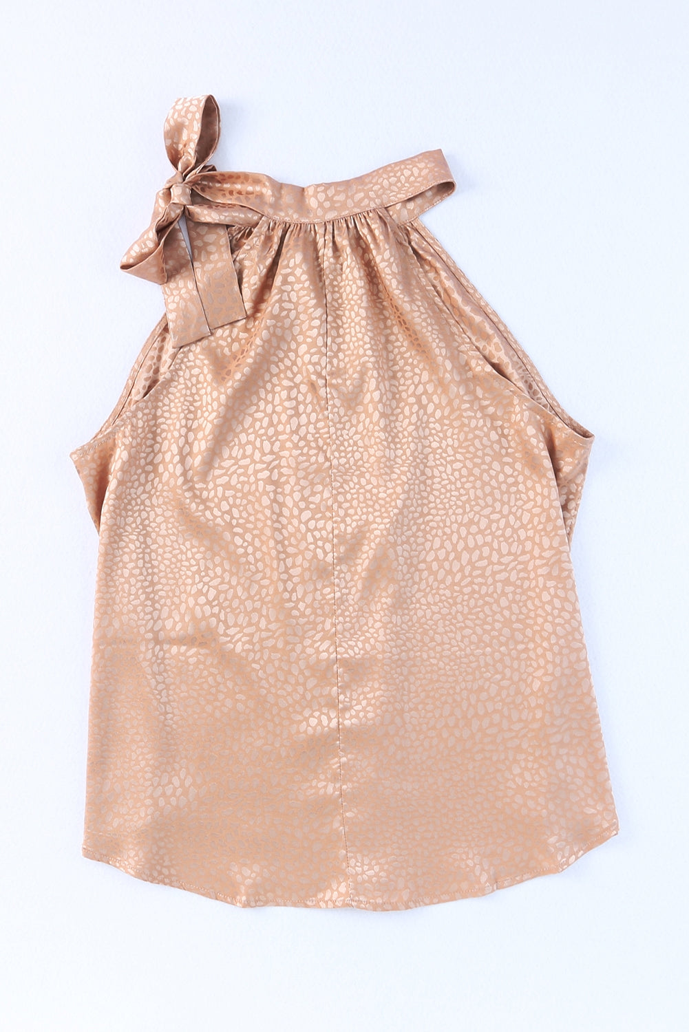 Women's Tank Top Featuring Sleeveless Tie Mock Neck