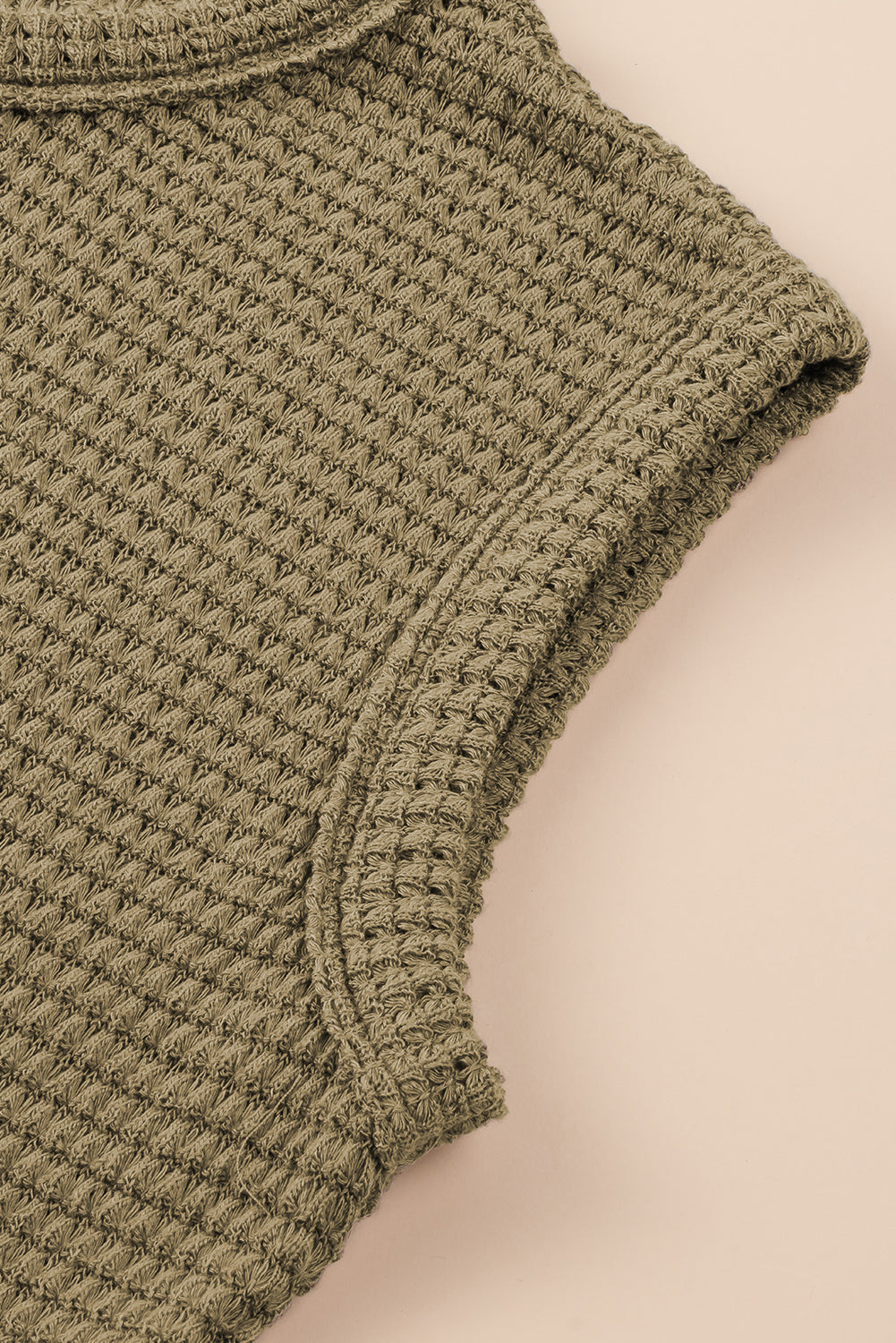Women's Dress with Waffle Knitted Sleeveless Long