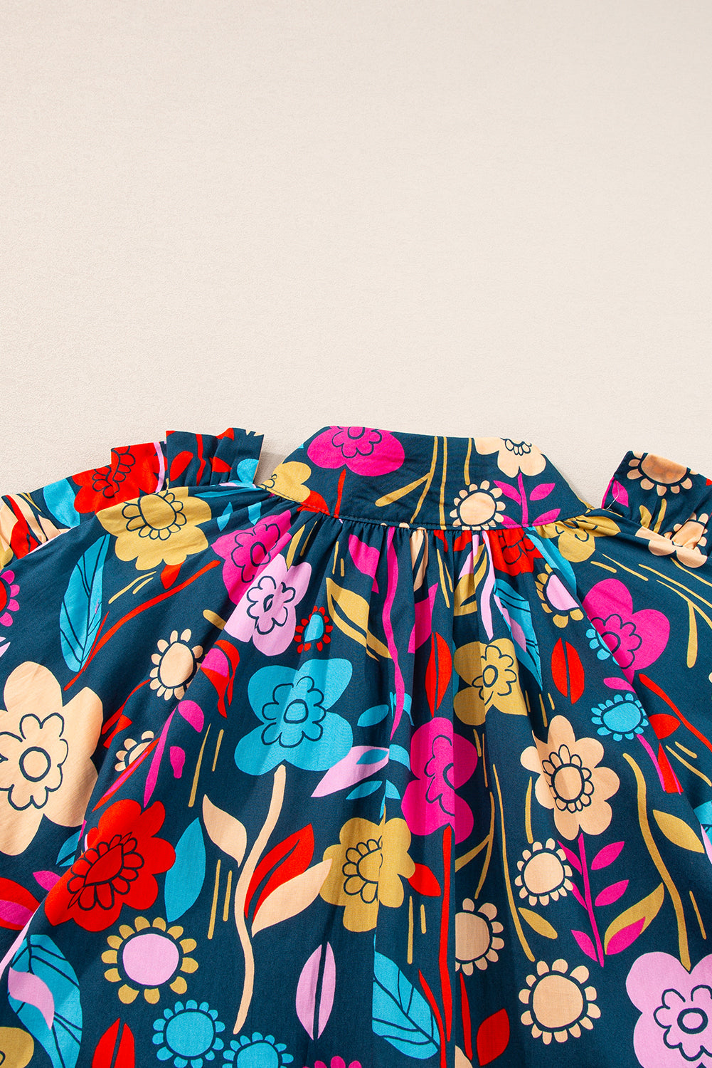 Women's Balloon Sleeve Ruffle-Trimmed Mini Floral-Print Print Dresses