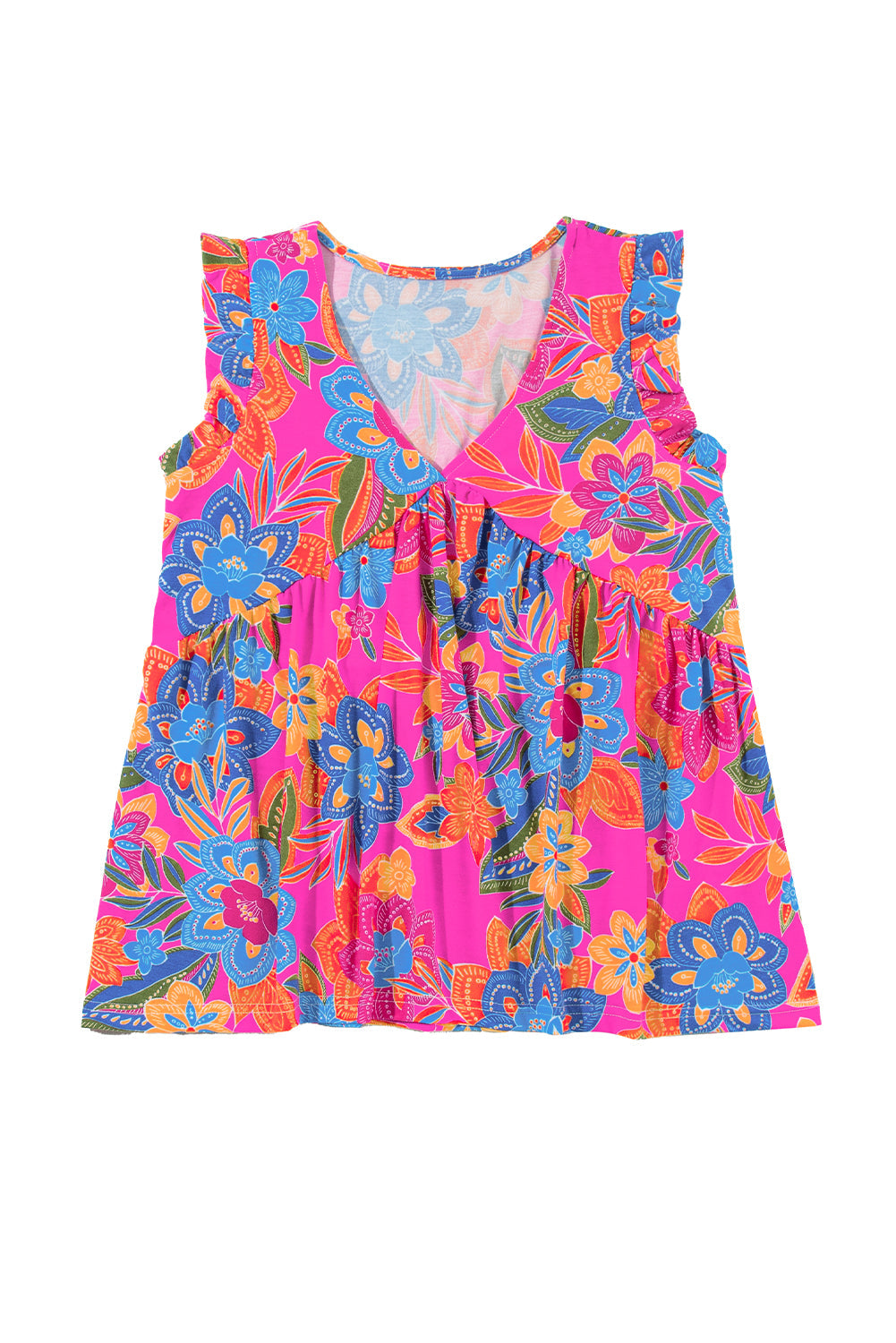 Tank Top for Women Flounce V Neck Bohemian