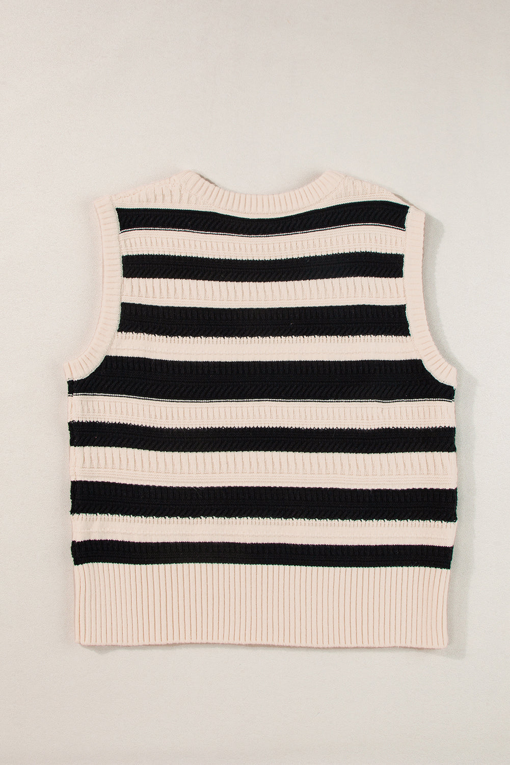 Women's Sweater Rib-Knitted Trim Knitted Vest