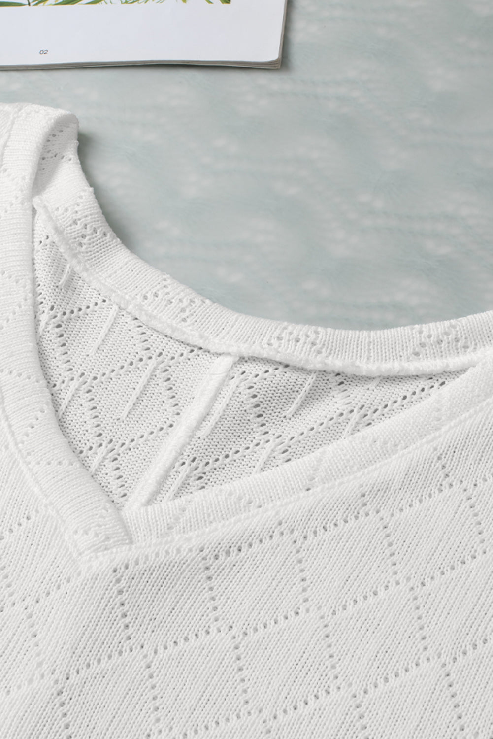 Blouse for Women V Neck Knitted Flowy