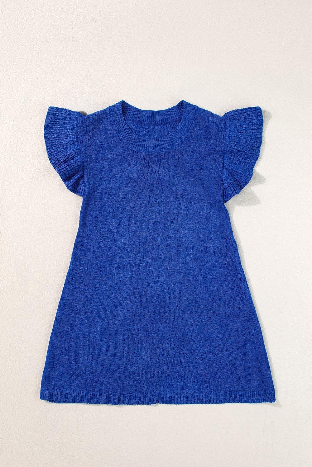 Women's Top Featuring Knitted Sweater Ruffle-Trimmed Sleeve