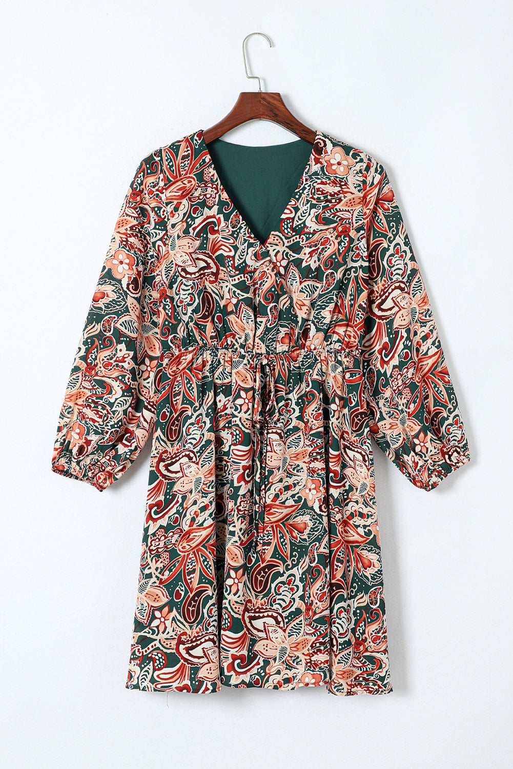 Women's Dress with Long-Sleeve Surplice Flowy