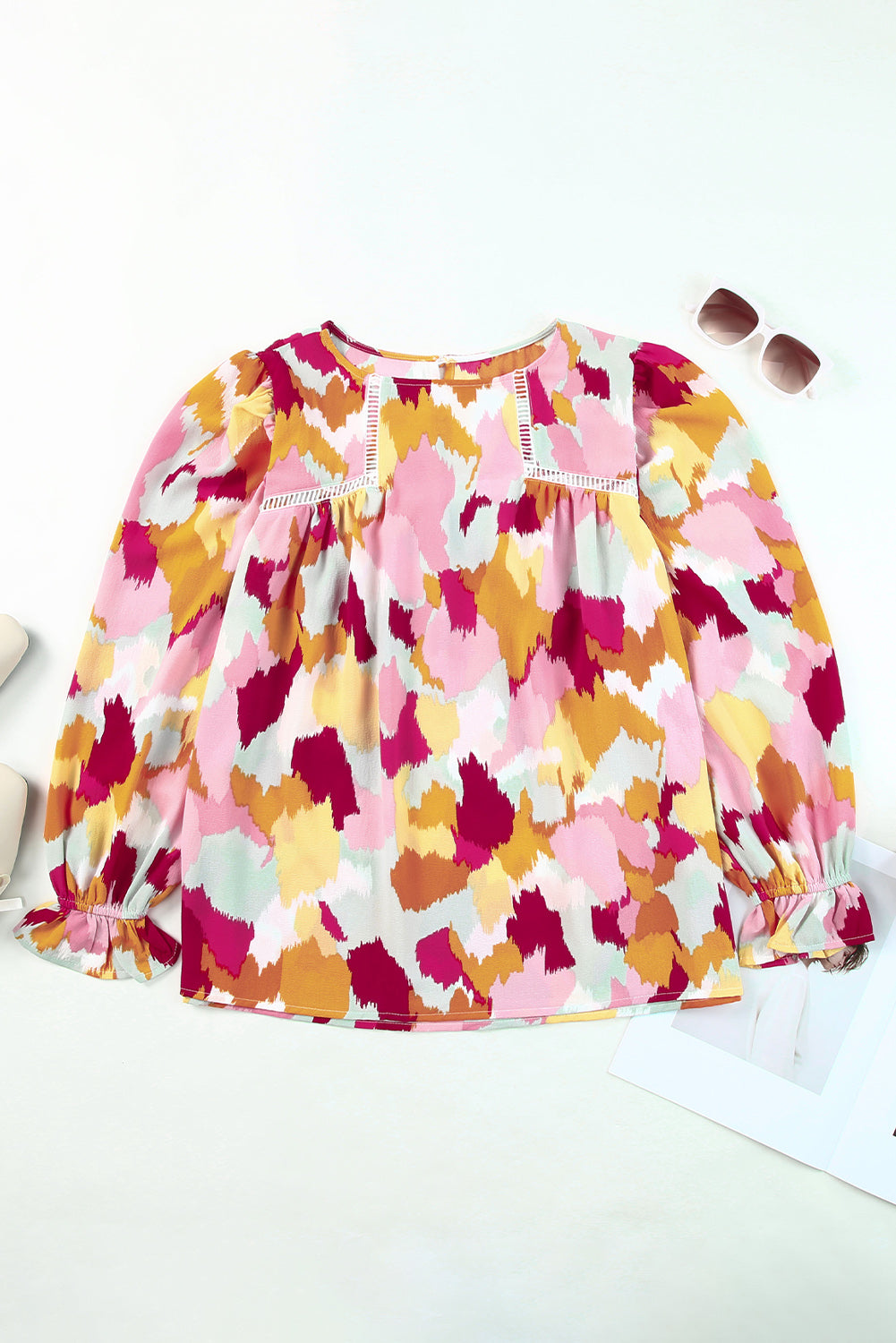 Abstract Printed Long Sleeve Blouse