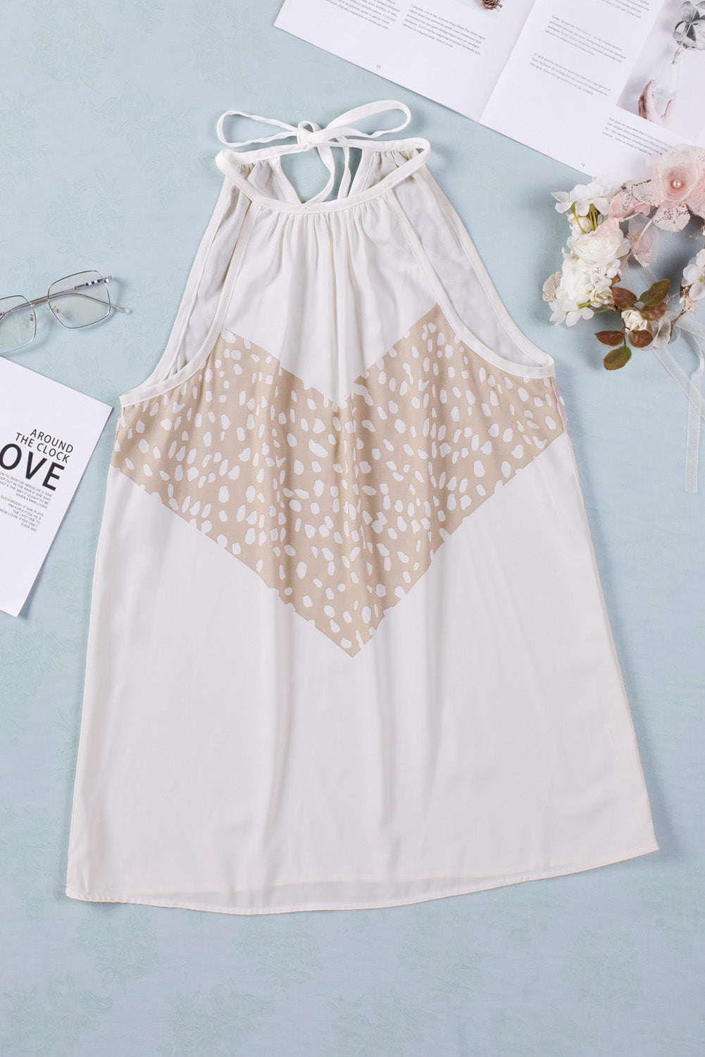 Women's Tank with Halter Spotted Splice