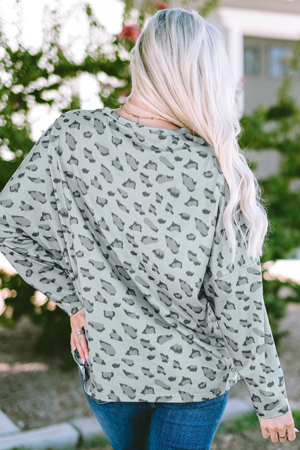 Women's Long-Sleeve Animal Loose Top