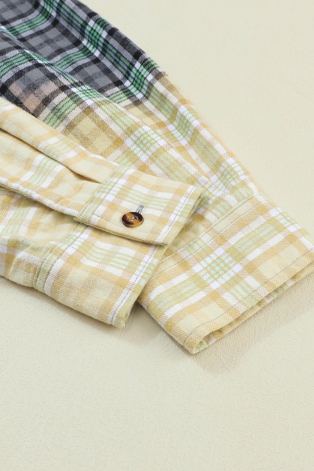 Women's Shacket with Pocket Button Plaid Chest