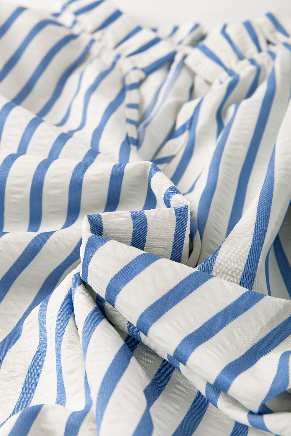 Stripe Sleeve Knotted Bracelet Shift Mini Dress in Sky Blue