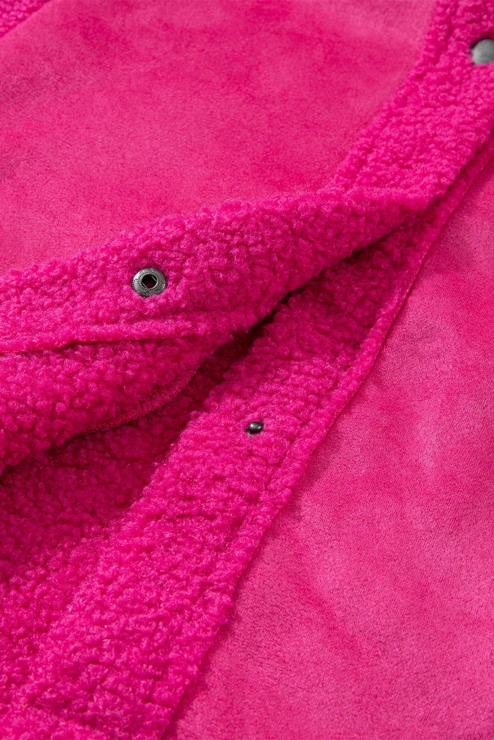 Women's Shacket Featuring Button Faux Suede