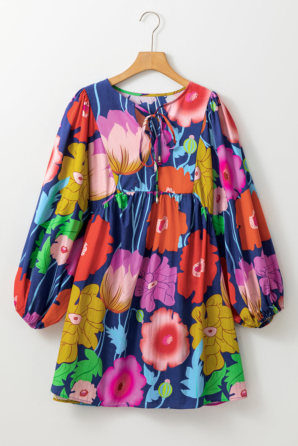 Women's Babydoll Plus Size Floral-Print Dress