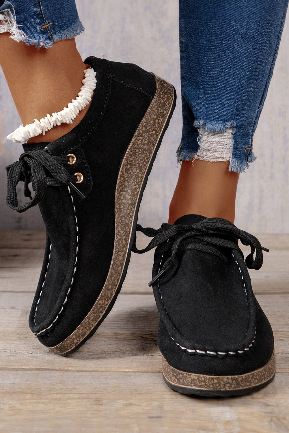 Thick Sole Lace-up Everyday Shoes Style
