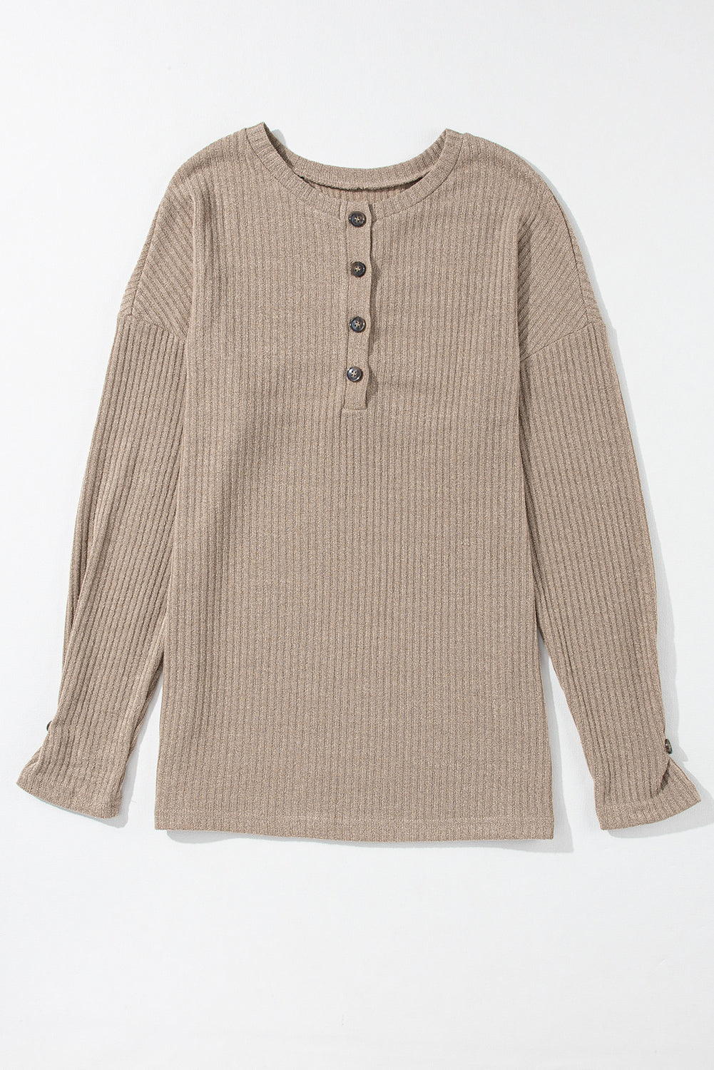 Women's Rib Textured Henley Knit Top