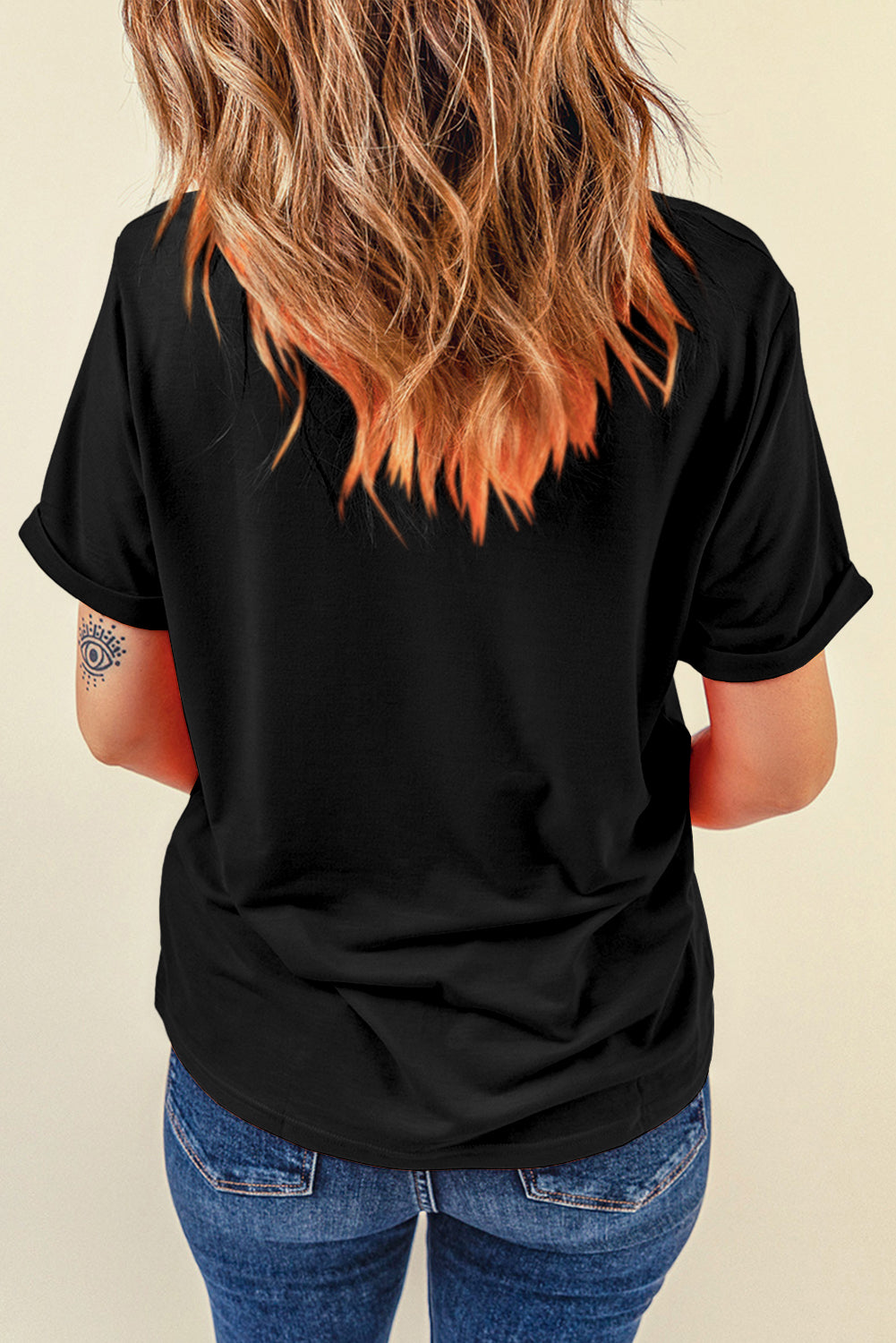 Women's T Shirt with Crew Neck Rhinestone NASHVILLE Graphic-Print