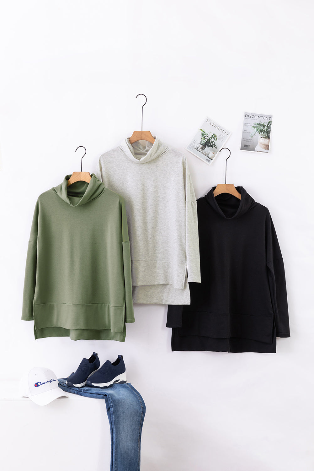 Women's Top Featuring Shift Tunic Cowl Neck
