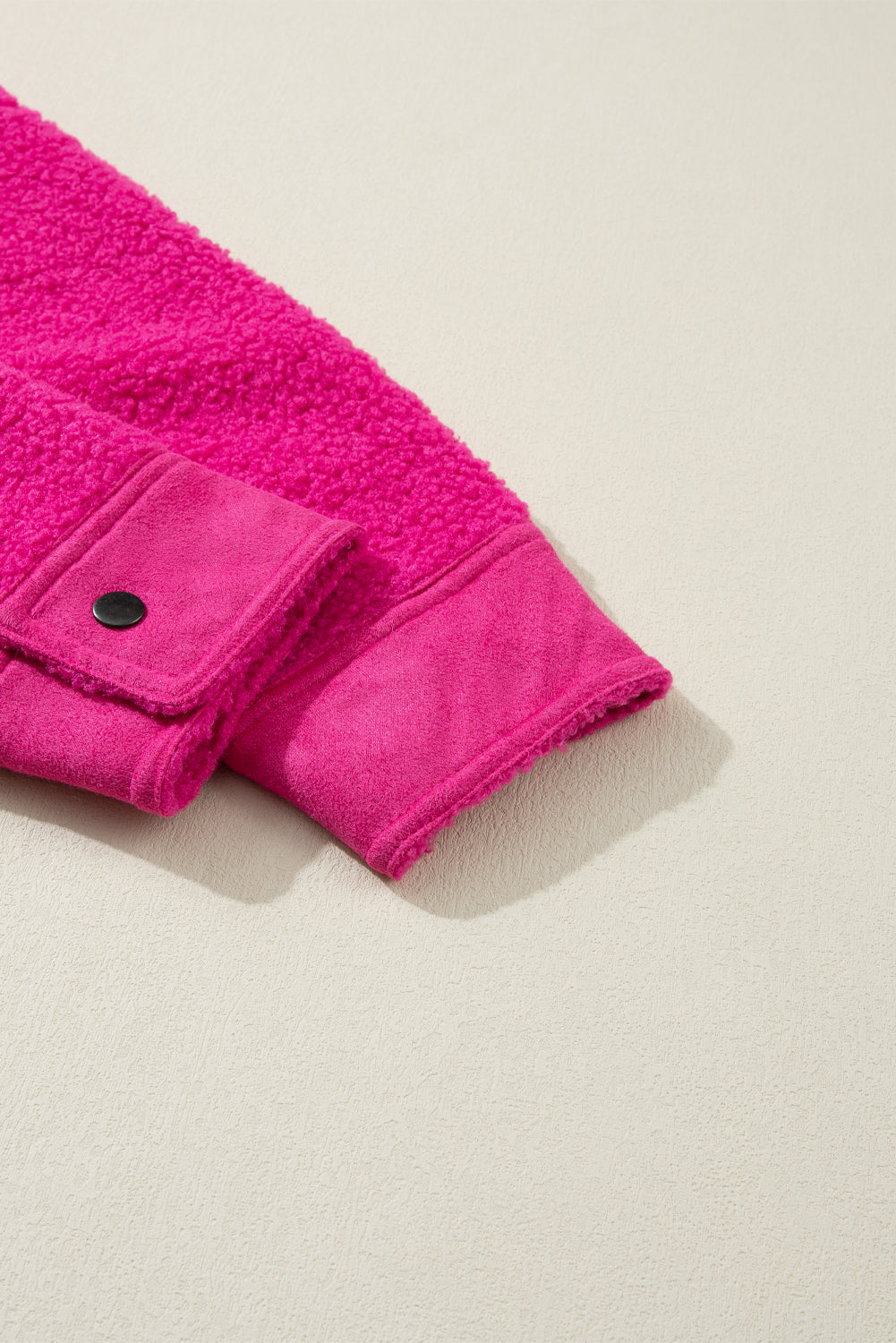 Women's Shacket Featuring Button Faux Suede