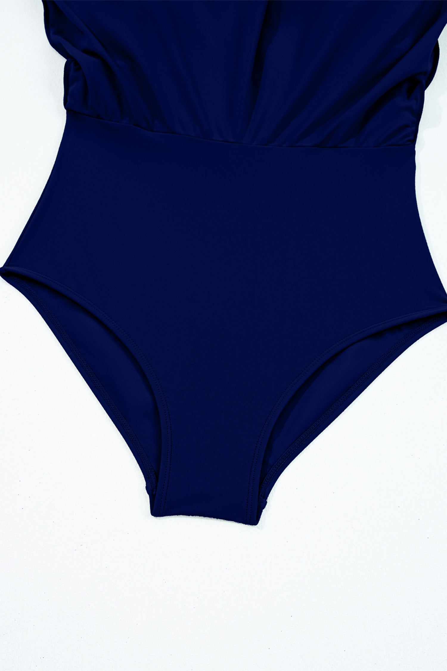 Patchwork Crossed Stripe Crossed Straps One Piece Swim Dress in Blue