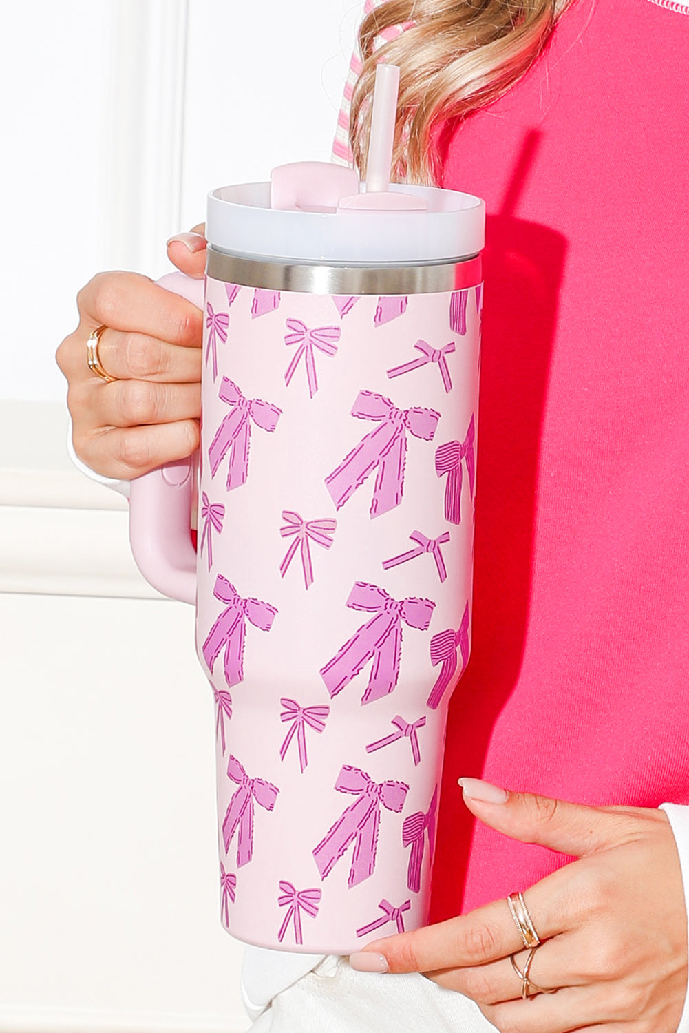 Cute Tumbler Bowknot Printed with Handle 40oz