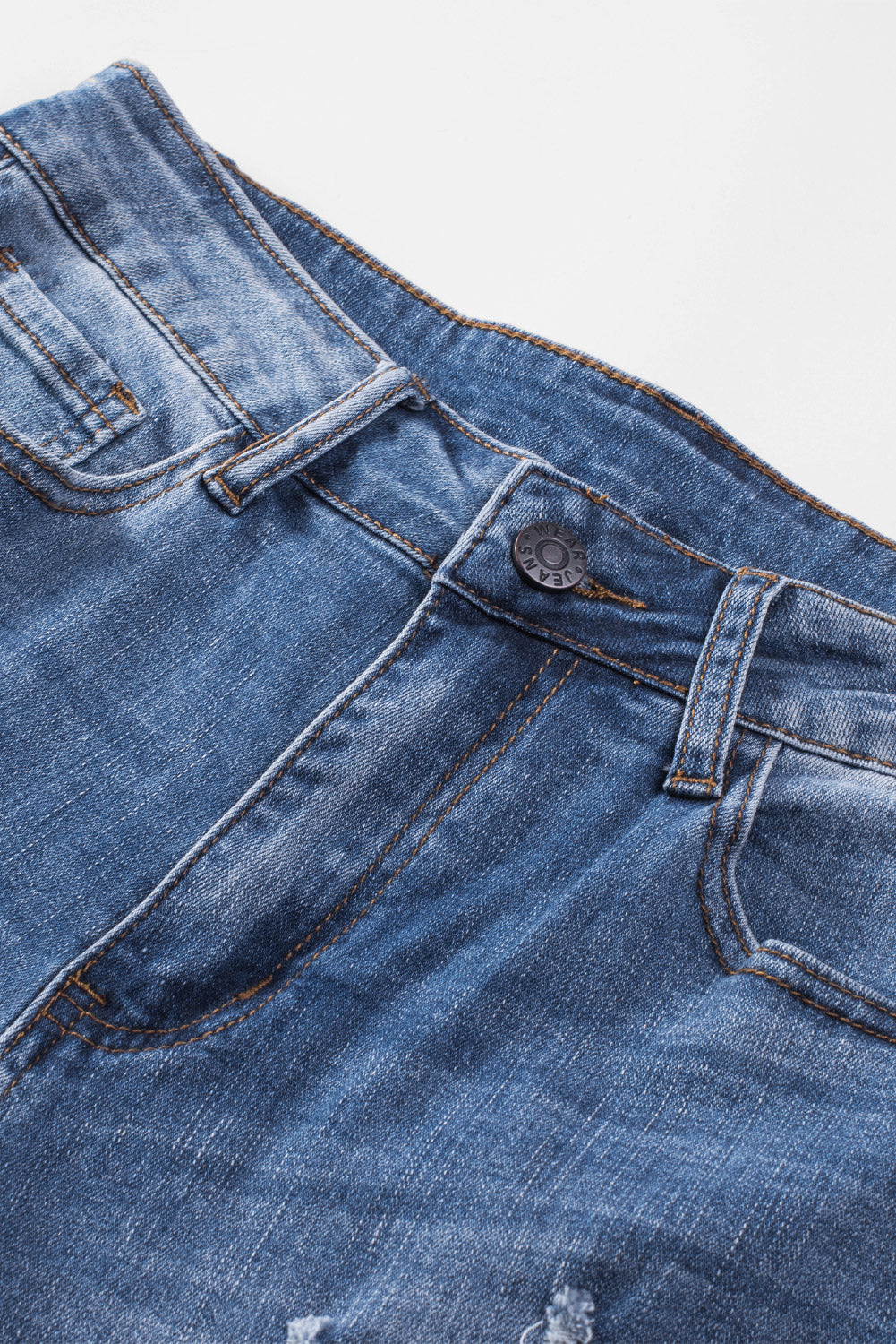 Women's American Flag Patched Distressed Jeans