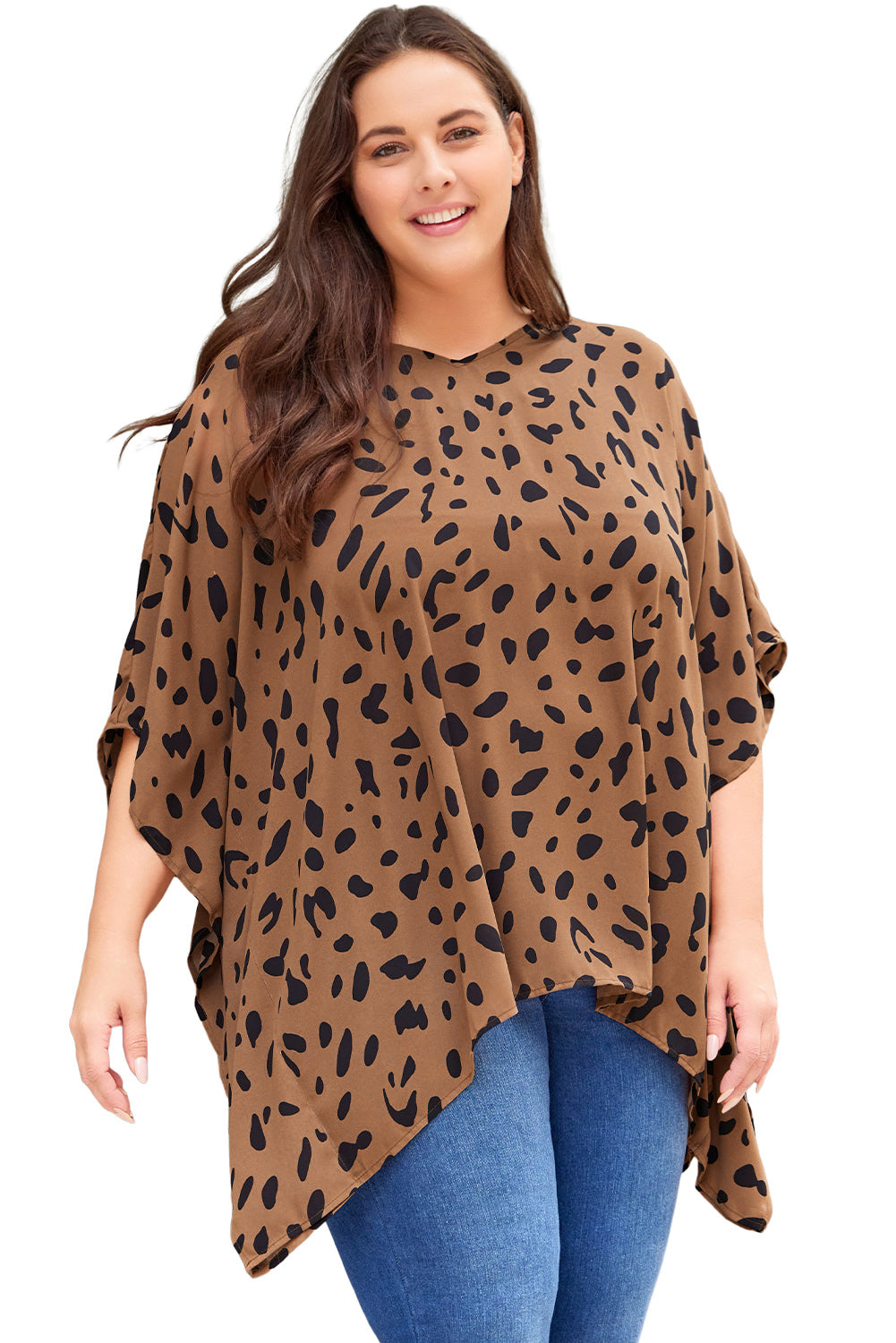 Women's Top with Plus Size Batwing Sleeve Tunic