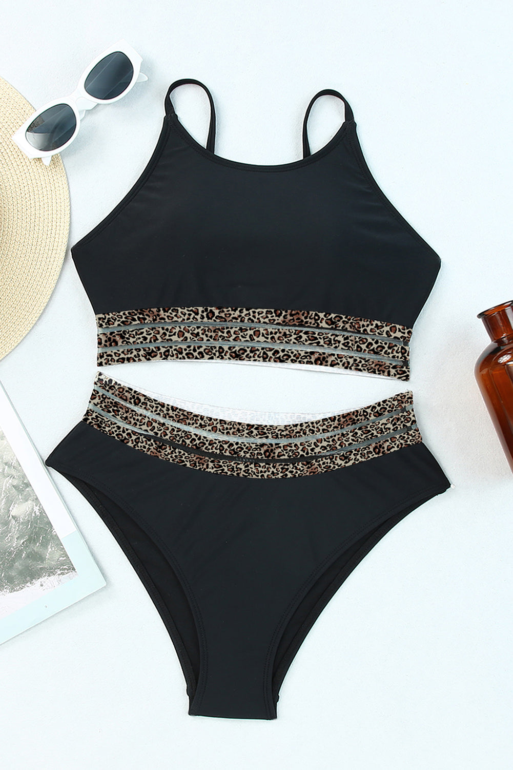 Swimsuit for Women Mesh Trim 2-Piece Bikini