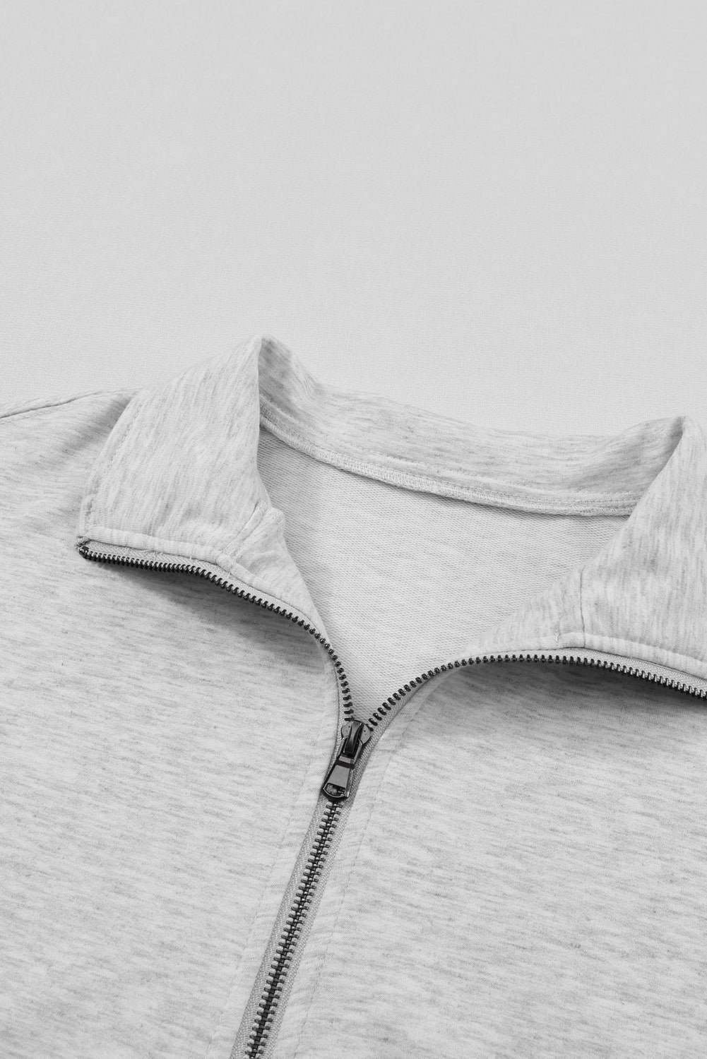 Zip Solid Half Drawcord High-Waisted Lounge Set