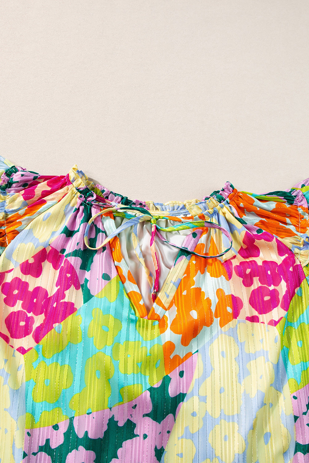 Women's Blouse with V Neck Crinkled Leopard-Print Flutter Sleeve