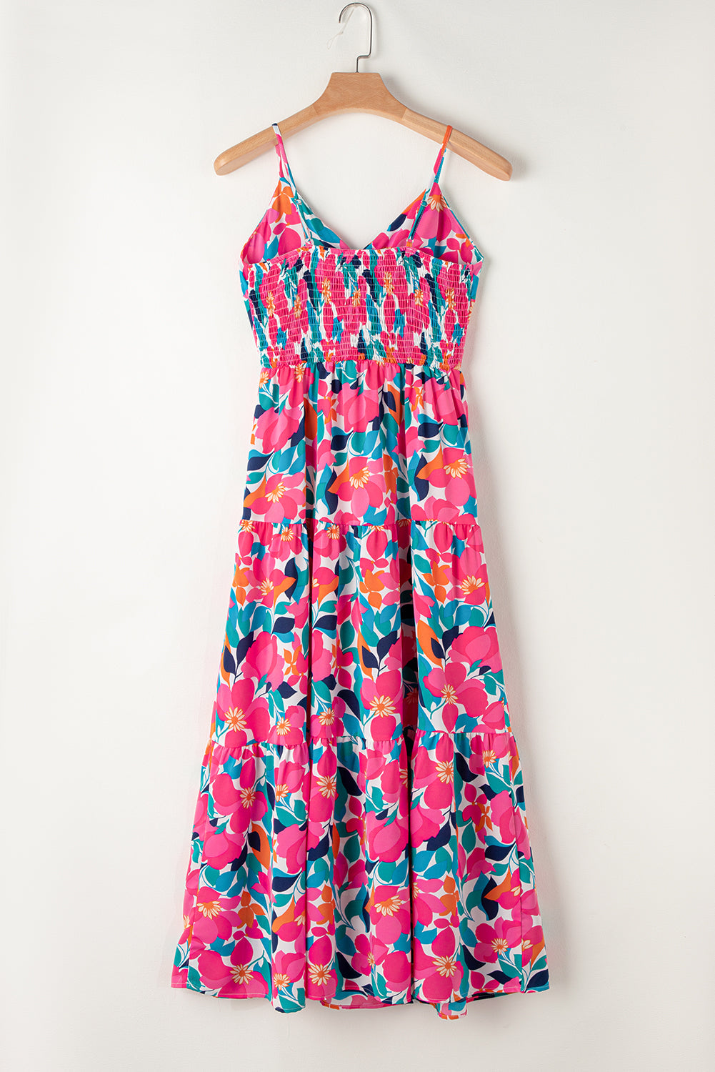 Women's Twisted Shirred Layered Floral-Print Maxi Dress