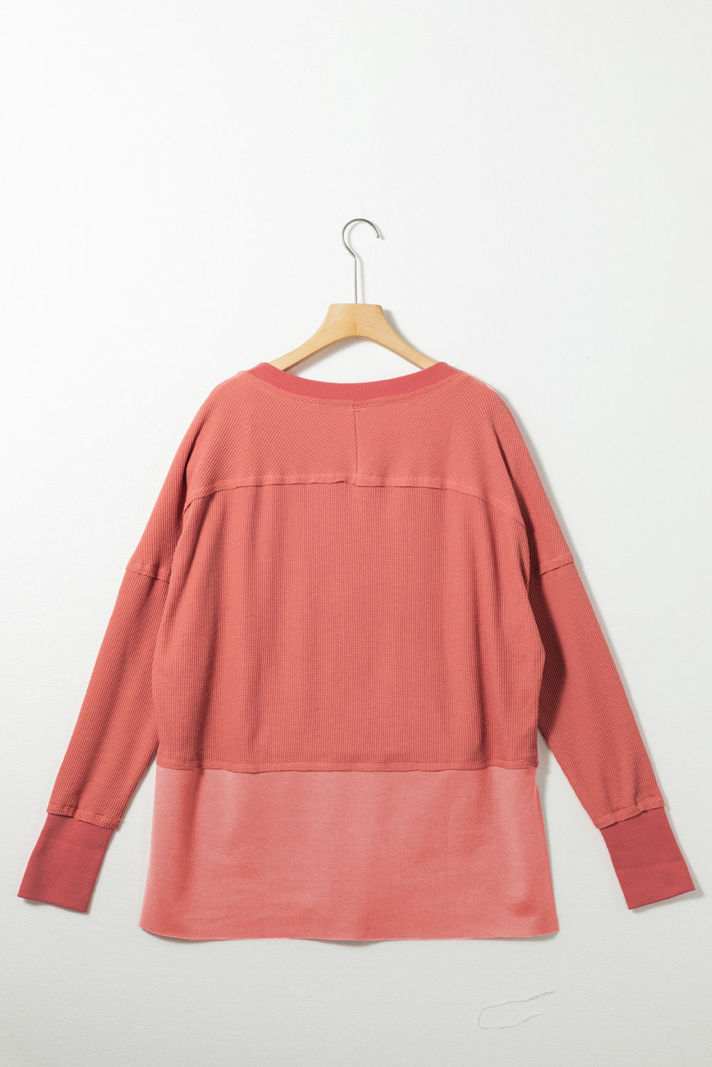 Women's Top Featuring Exposed Seam Knitted Patchwork